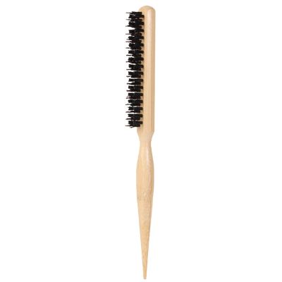 Hair Smoothing Brush with Nylon Bristles and Fine-Tooth Tail Comb