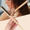 Hair Smoothing Brush with Nylon Bristles and Fine-Tooth Tail Comb view 2