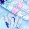 Glitter Snowflake Nail Sequins, Holographic 3D Nail Art Stickers view 3