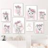 BeiYiHo Personalized Pink Animal Poster for Nursery, 30 x 40 cm, Unframed view 4
