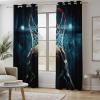 Dark Blackout Grommet Curtains, Thermal H 200 x W 70 cm, Set of 2, Basketball Player Pattern view 2