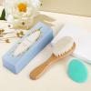 MolYuan Baby Hair Brush Set, 2-Piece Wooden Goat-Hair and Silicone Cradle Cap Brushes view 2