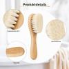 MolYuan Baby Hair Brush Set, 2-Piece Wooden Goat-Hair and Silicone Cradle Cap Brushes view 3