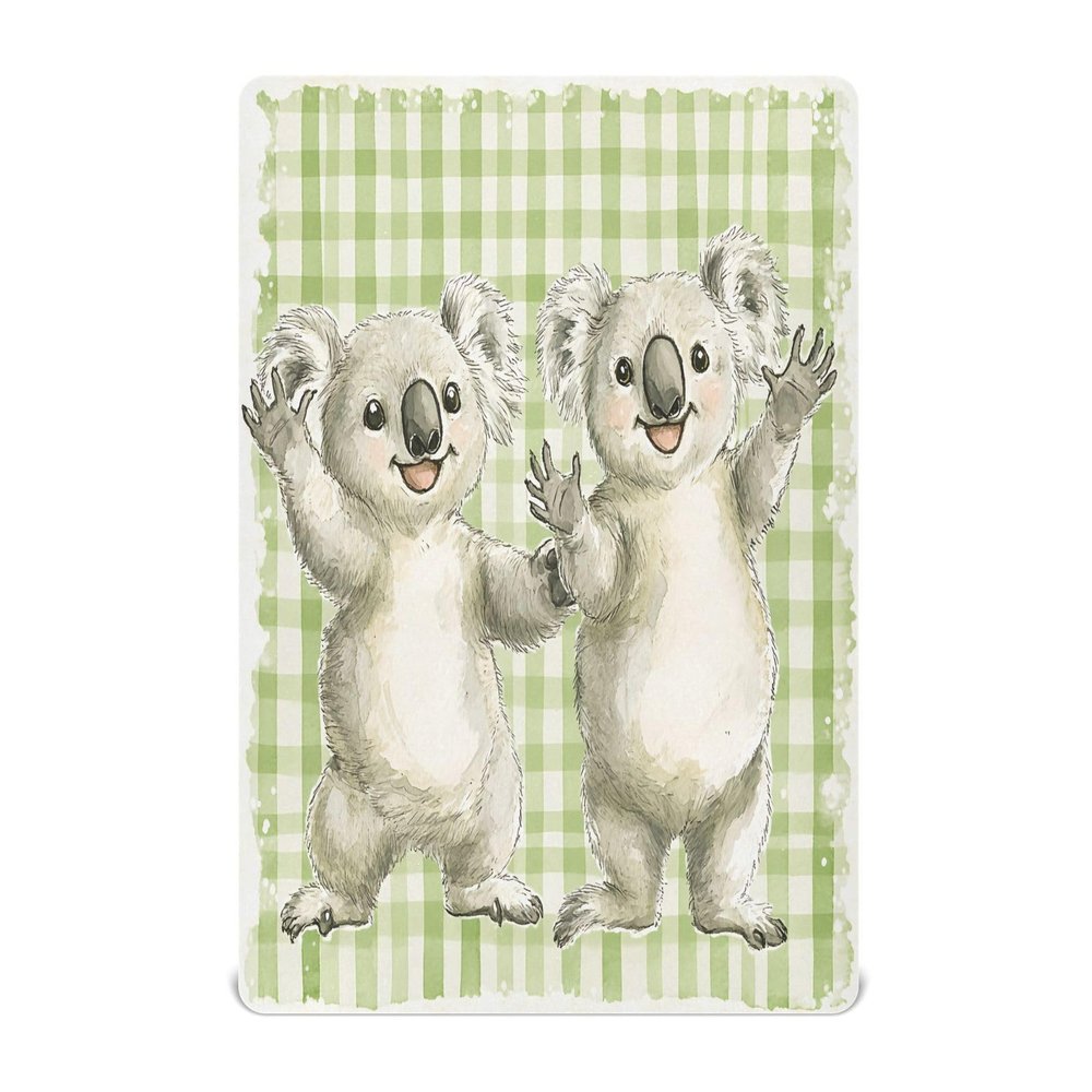 JUMBEAR Two Happy Koala Bear Fitted Crib Sheet