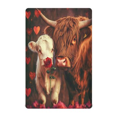 JUMBEAR Fitted Crib Sheet with Cute Highland Cow Basket Design