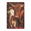 JUMBEAR Fitted Crib Sheet with Cute Highland Cow Basket Design view 1