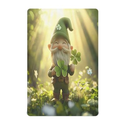 JUMBEAR St. Patrick's Day Fitted Crib Sheet with Cute Gnome Basket