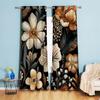 Black Vintage Floral Blackout Curtains for Kids’ Room, 2-Piece Set, 158 x 132 cm view 1