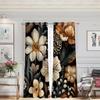 Black Vintage Floral Blackout Curtains for Kids’ Room, 2-Piece Set, 158 x 132 cm view 2