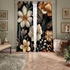 Black Vintage Floral Blackout Curtains for Kids’ Room, 2-Piece Set, 158 x 132 cm view 4