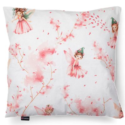PinkZebra 80 x 80 cm Pillowcase, 100% Cotton, Pink Fairy