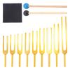 Begchy 9-Piece Tuning Fork Set, 174/285/396/417/528/639/741/852/963 Hz, Sound Healing Tool Set for Chakra Healing, Gold view 1
