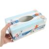Alipis Wooden Tissue Box Cover, Mediterranean Decor with Lighthouse and Sailboat view 3