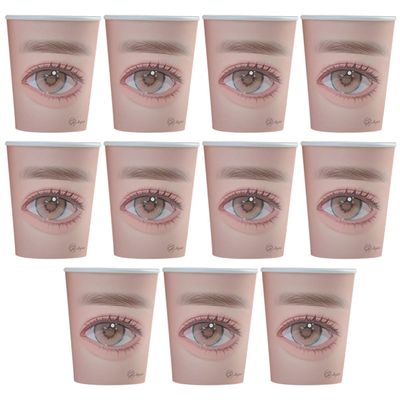 Lash Extension Practice Cups, 20-Piece Beige Paper Set