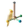 360° Rotating Bird Perch Toy with Wooden Wheels view 1