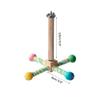 360° Rotating Bird Perch Toy with Wooden Wheels view 4