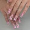 GlamRays Long Square Pink 3D Press-On Nails, 24-Piece Set view 1
