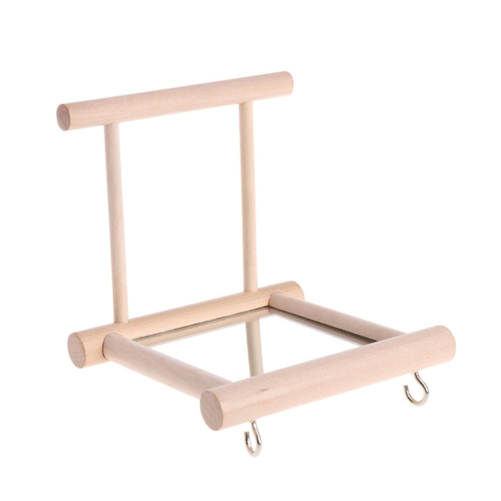BESPORTBLE 2-Piece Parrot Stand with Mirror, Bird Toy for Cages