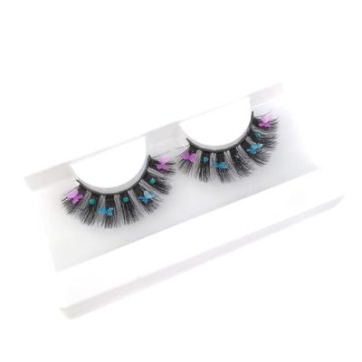 Namzi Glitter Sequin Colorful False Eyelashes for Cosplay, Parties and Stage Makeup (H29), 1 Pair