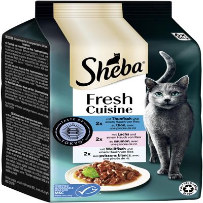 SHEBA Fresh Cuisine Taste of Tokyo Multipack with Tuna and Salmon MSC 6 x 50g