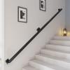 Black Stair Railing, Complete Wall-Mount Set, Wrought Iron, 350 cm view 1