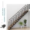 Black Stair Railing, Complete Wall-Mount Set, Wrought Iron, 350 cm view 4