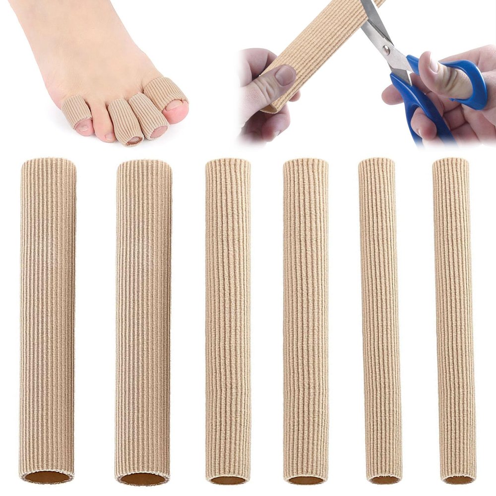 6-Piece Silicone Toe Caps, 3 Sizes, 15 cm Toe Cushion Tubes for Corns, Calluses and Hallux Valgus