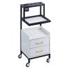 Hair Salon Cabinet Trolley with 2 Dryer Holders, Drawer and Styling Station view 1