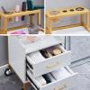 Hair Salon Cabinet Trolley with 2 Dryer Holders, Drawer and Styling Station view 3
