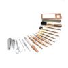 AYCDL Gold PU Case 18-Piece Nail Clipper and Makeup Brush Set view 2