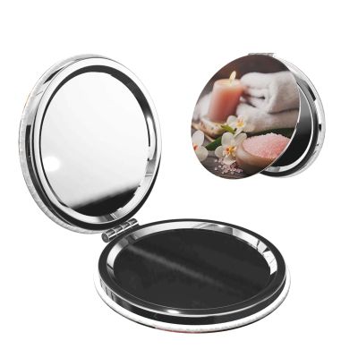 QMNEHJ Compact Travel Makeup Mirror for Women, Double-Sided 1X/2X Magnification