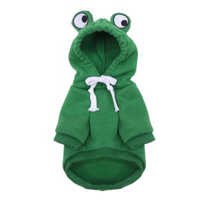 Winter Dog Costume - Portable Hoodie with Frog Design