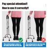 QmEna Walking Cane for Seniors, Adjustable Cane with Wide Base, Multifunctional Stainless Steel Frame view 3