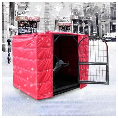 Sxlawesom Dog Crate Cover, Windproof Privacy Cover, Warm Winter Tent, Red, 78 x 56 x 70 cm