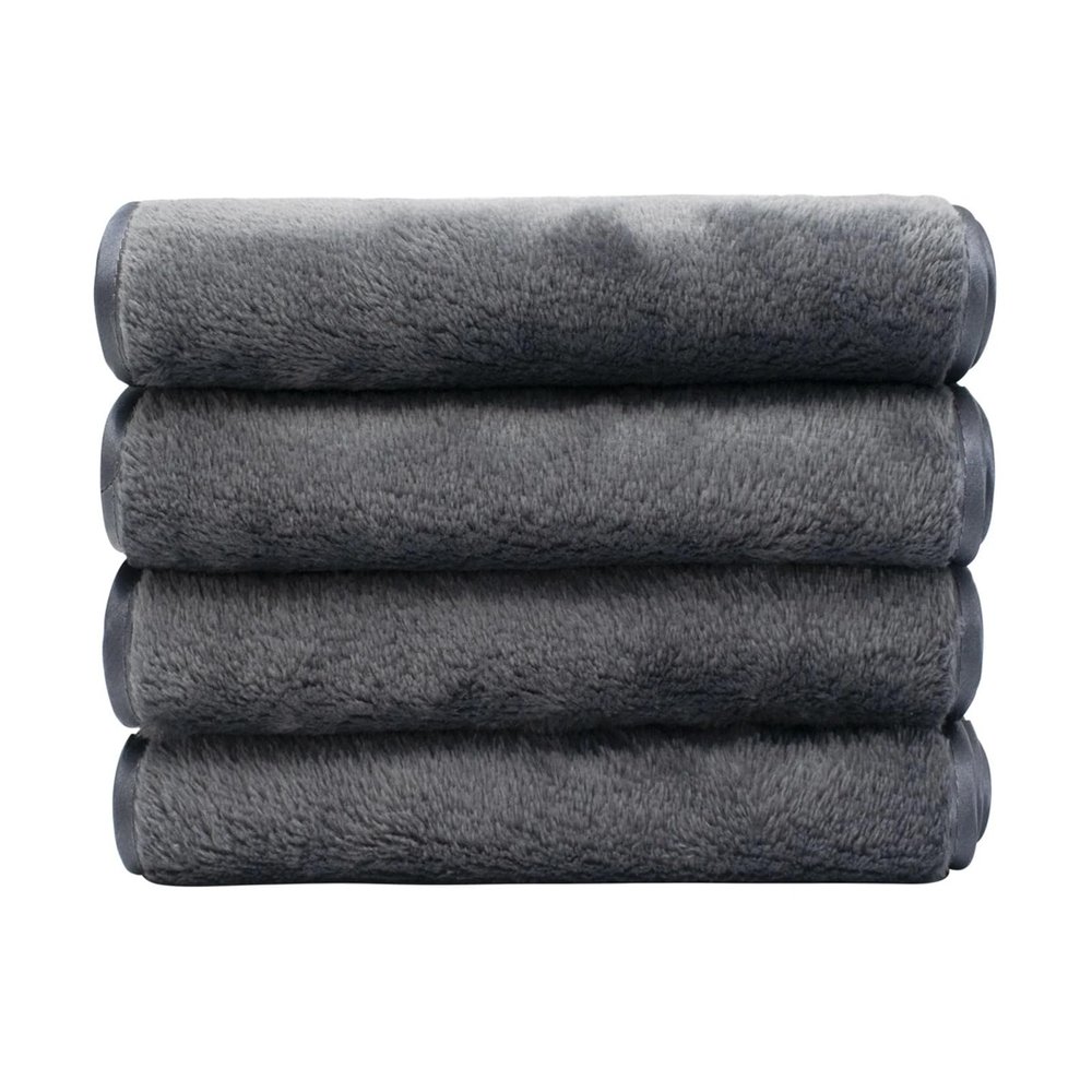 CSFFA 4-Piece Reusable Microfiber Makeup Remover Pads, Gray