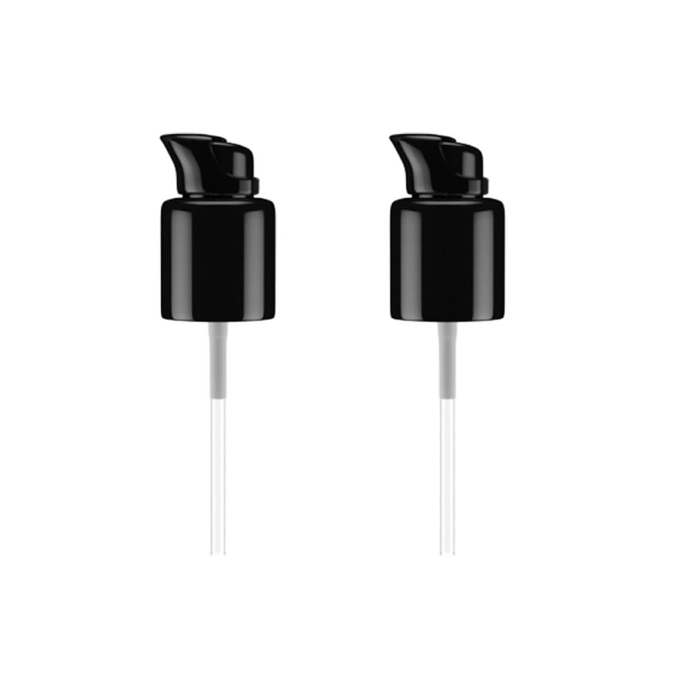 FRCOLOR 5-Pack Black Plastic Lotion Pump Heads with Long Spouts, 20 mm