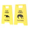 2 Pack Cat and Dog Vomit Warning Sign view 1