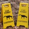 2 Pack Cat and Dog Vomit Warning Sign view 2