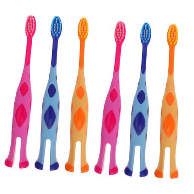 SKISUNO 6-Piece Children's Toothbrush Set with Cartoon Deer Design