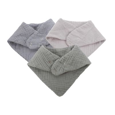 SECFOU 3-Piece Adjustable Cotton Bandana Bibs, Absorbent Triangle Bibs, Pastel Green