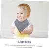 SECFOU 3-Piece Adjustable Cotton Bandana Bibs, Absorbent Triangle Bibs, Pastel Green view 4