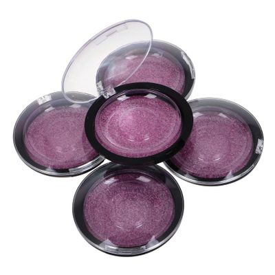 Round Storage Case for False Eyelashes, 5-Pack, Pink