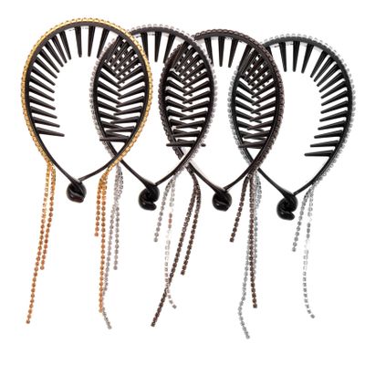 4-Piece Rhinestone Hair Bun Clip Set, Round Hair Clips
