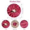 Flintronic 2PCS Satin Silk Sleep Caps, Adjustable Hair Bonnets, Black + Burgundy view 2