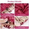 Flintronic 2PCS Satin Silk Sleep Caps, Adjustable Hair Bonnets, Black + Burgundy view 3