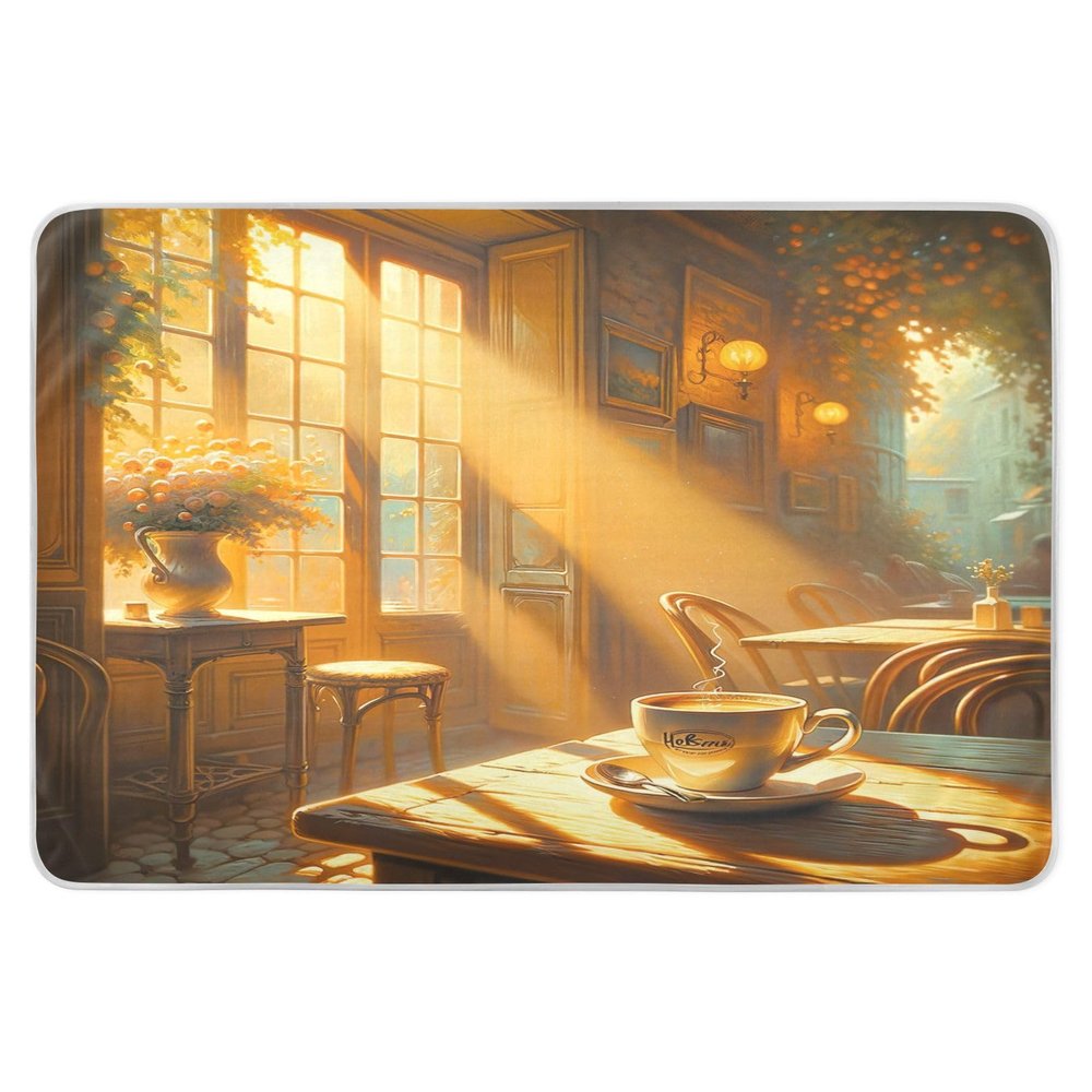 Rustic Cafe Morning Beige Waterproof Reusable Incontinence Bed Pads for Women and Adults