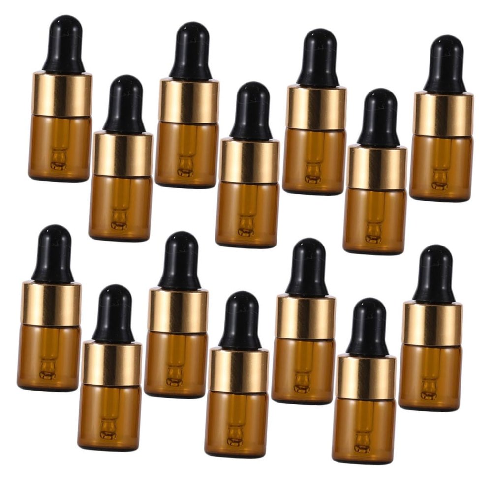 HAPINARY 20-Pack 2 mL Brown Glass Dropper Bottles
