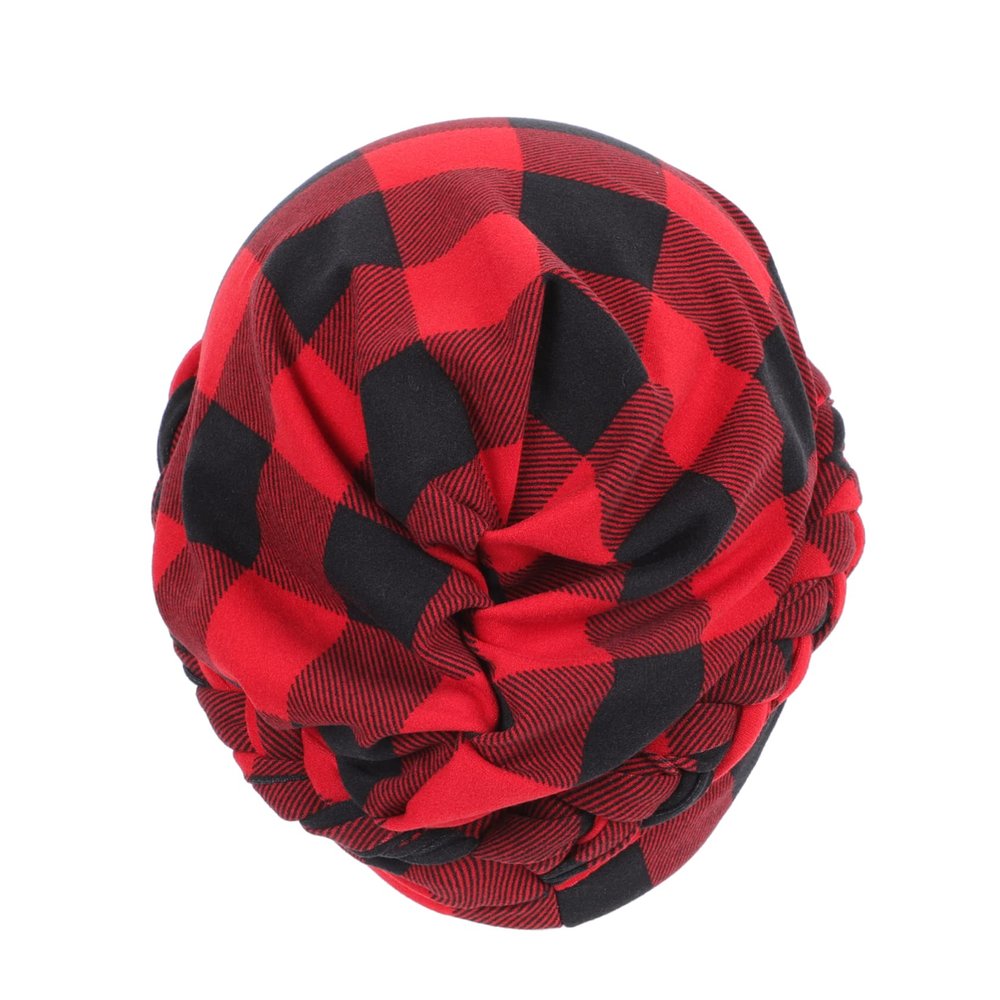 TINEASUR Women's Soft Plaid Sleep Cap
