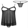 Freebily Men's Sissy Lace Babydoll Nightgown and G-String Set, Black, XL view 1