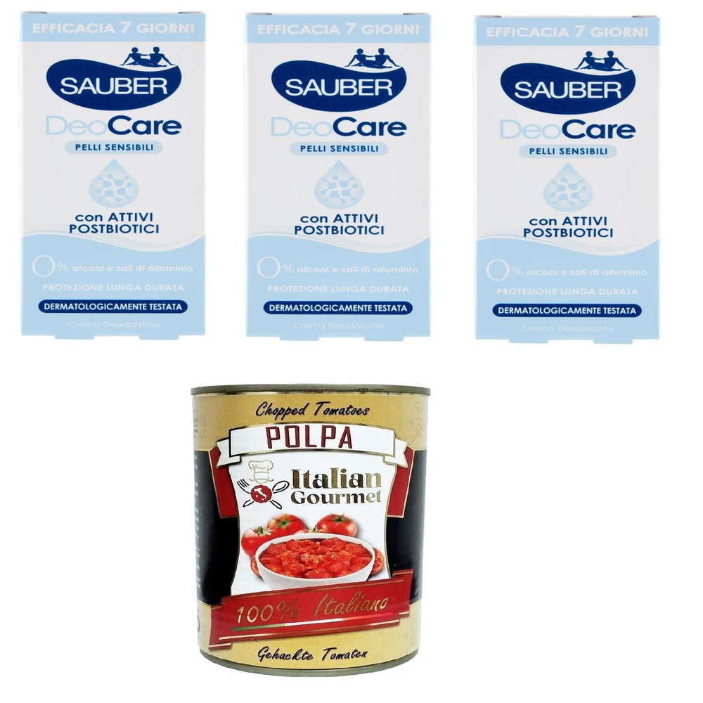 Italian Gourmet Deocare Gentle Cream Deodorant, 3 x 35 ml